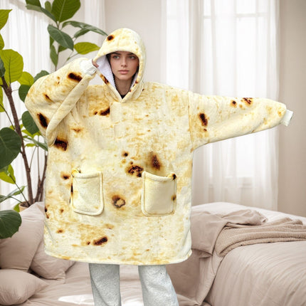 Lazy Pullover Long-Sleeve Pajamas with Lamb Fleece Tv Blanket Hoodie, Tv Blanket Manufacturer, Thickened Thermal Clothing for Warmth