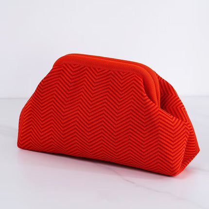 Explosive Cross-border Woven Cloud Bag Girl's Commuter All-match Striped Bag Outdoor Travel Storage Portable Bag Clamp Bag