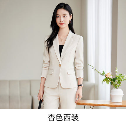 Goddess Fan Suit suit Women's 2024 Spring and Autumn New Professional White Collar Interview Work Clothes Slim Two-piece suit Pants