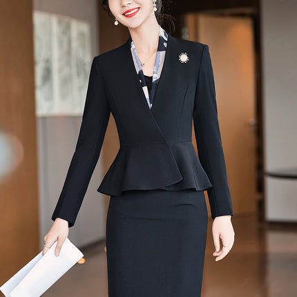 light blue Suit suit Women's Autumn Jewelry Store Workwear Case Field Customer Service Work Clothes Formal Business Wear Autumn