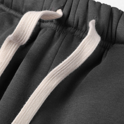 360g one-piece velvet tide fleece-lined padded pants for men and women with heavy feet binding foundation solid color casual pants winter