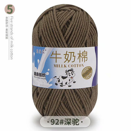 5-Strand Milk Cotton Self-Woven Scarf Medium Thick Thread Ball Blanket Crochet DIY Material Package Wool Ball Hand Knitted Bag Thread