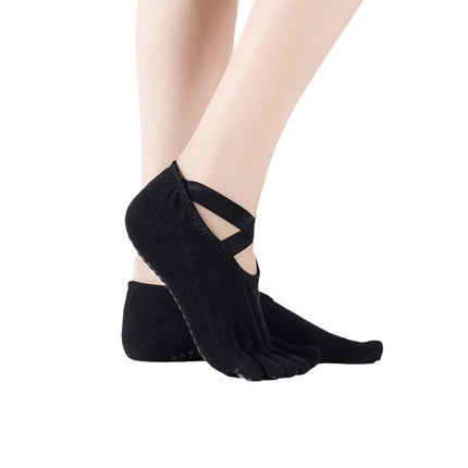 Five-Finger yoga socks women's bright strap cross strap low-cut sports socks dispensing non-slip toe five-finger socks in stock cotton socks