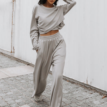 2026 Amazon Ebay European and American Foreign Trade Women's Clothing Autumn and Winter New Fashion Sports Casual Sweatshirt Set Two-Piece Set