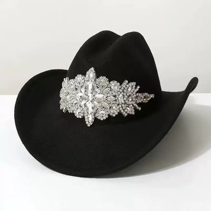 Solid Color Light Board Felt Western Cowboy Hat Outdoor Autum Hat Women's Simple French Hat Men's High-End