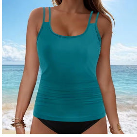 [Set] 2025 New Women's Split Swimsuit Digital Printing European and American Large Size Tankini Dropshipping