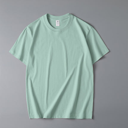 230g Thickened Heavy Men's Long-staple Cotton Short-sleeved T-shirt Men's Comfortable Round Neck Cotton Base Shirt Printable LOGO