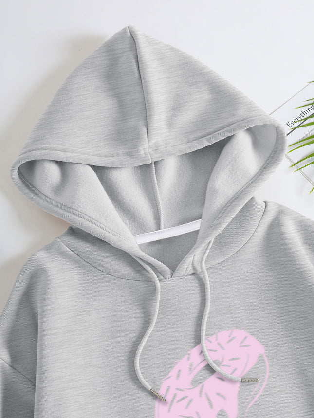 Fashion Joker Hoodie College Style Cute Donut Print