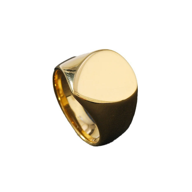 Cross-border stainless steel ring men's fashion personality bright surface drop ring titanium steel casting jewelry