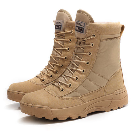 Manufacturer's Ready-Made Safety Shoes, Wear-Resistant Soft Soles, New Military Boots, Men's Anti-Smash, Anti-Puncture, Breathable, Lightweight Hiking Shoes