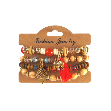 European and American Cross-Border Hot-Selling New Bohemian Bracelets Creative Tassel Multi-Layer Beaded Bracelets Fashion Jewelry