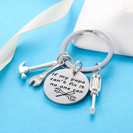Cross-border European and American Explosions Keychain Screwdriver Wrench Dad's Tools Creative Engraving Personality Father's Day Gift