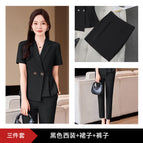 Black suit + skirt + pants / S