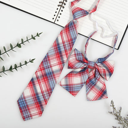 Japanese and Korean striped jk/dk college style men's and women's red cyanotic gray blue shirt accessories tie-free collar suit