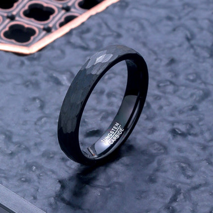 in stock a generation of 4 6 8 mm wide men's and women's plated black hammer tungsten steel ring
