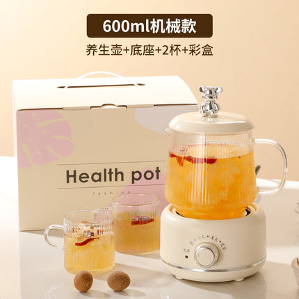 Health Pot Household Multifunctional Full Glass Tea Maker Kettle Small Office Flower Tea Pot Electric Cup Gift