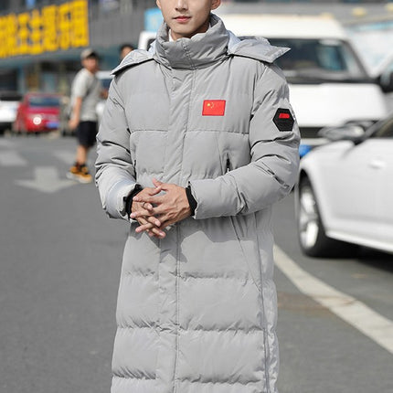 New Thickened Long Warm Hooded Jacket, Cold-Proof Sports Cotton Coat, Casual and Versatile for Men and Women