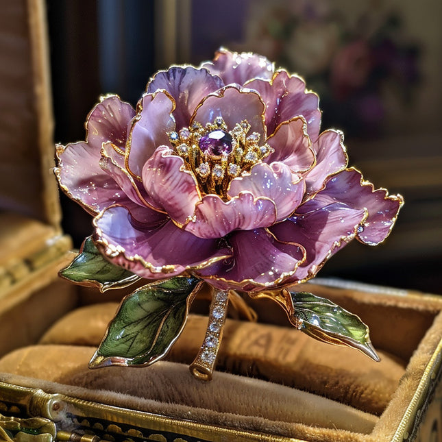Lingxin Jewelry Freshwater Pearl Purple Peony Flower Brooch New Chinese Cheongsam Hanfu Accessories Flower Corsage