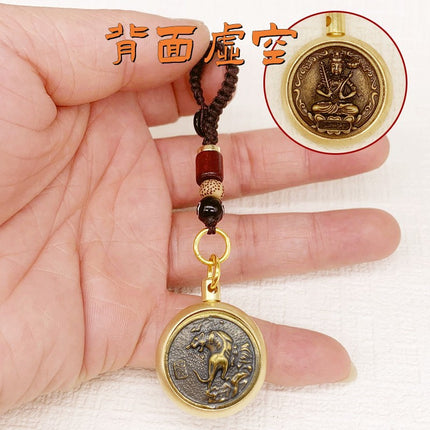 A generation of 12 zodiac Buddha patron saint turn key chain pendant fortune into the eight patron saint of treasure gourd