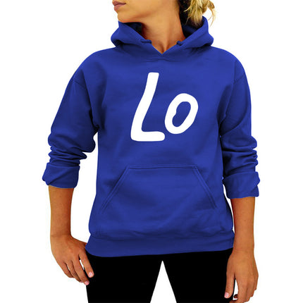Ebay/wish Amazon Foreign Trade Cross-border LO Letter Printing Hooded Wear Autumn and Winter European and American Women's Jacket