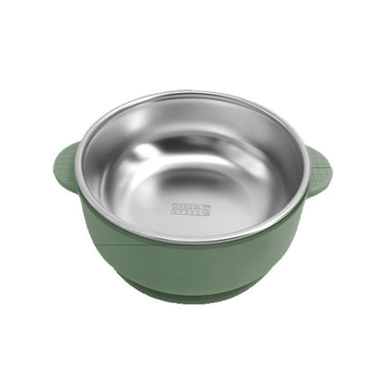 Cross-border Stainless Steel Children's Bowl Household Cute Baby Drop-resistant Heat-insulated Tableware Kindergarten Children's Rice Bowl with Suction Cup