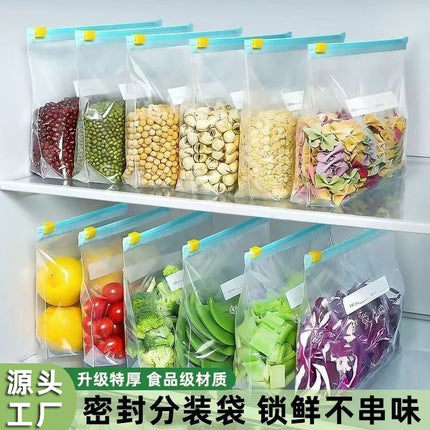 Sealed Fresh-Keeping Bag Food Household Zipper Slide Lock Thickened Refrigerator Storage Frozen Ziplock Bag Storage Bag Cross-Border