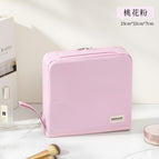 Peach blossom pink - small pu non-woven luggage, pencil case, makeup bag