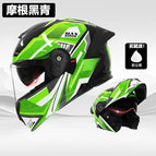 Helmet-morgan black and green [hd dual mirror]