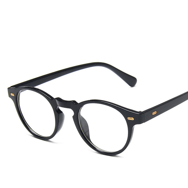 New Men's Retro Rice Nail Sunglasses Small Round Frame Leopard Color Trendy Sunglasses Cross-border Trendy All-match Glasses