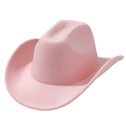 Solid Color Light Board Felt Western Cowboy Hat Outdoor Autum Hat Women's Simple French Hat Men's High-End