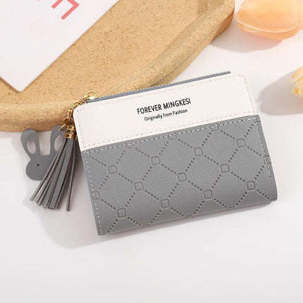 Cross-Border New Small Wallet Women's Short Zipper Wallet Student Korean Version Coin Purse Card Holder Multi-Function Bag