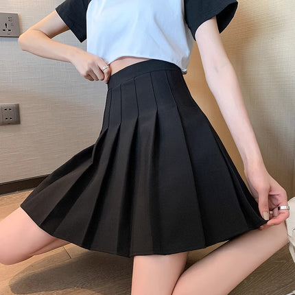 Dark Gray Woolen Pleated Skirt Short Skirt for Women Autumn and Winter 2026 New High-Waisted Slimming Look Preppy Jk Half-Length A-Line Skirt