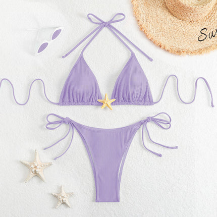 European and American sexy bikini women 2025 new split swimsuit women cross-border triangle swimsuit bikini in stock wholesale