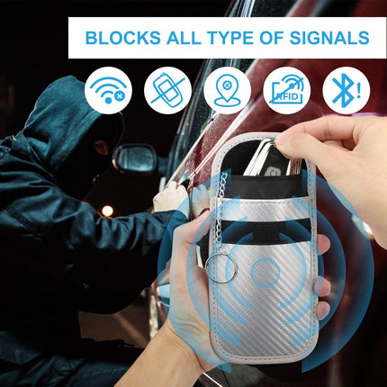 in stock silver red black car key signal shielding bag anti-radiation anti-degaussing RFID signal shielding bag