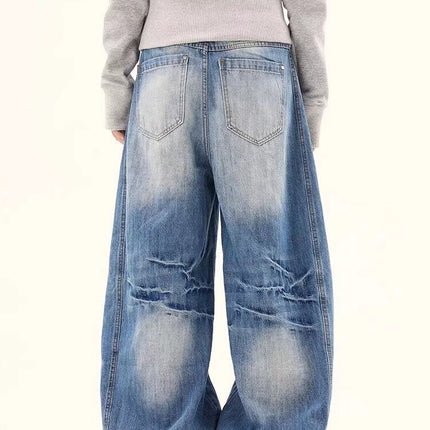 Jeans Men's Spring and Summer New American Style Retro Mop Pants Loose Straight High Street Trendy Brand All-match Casual Pants Cotton
