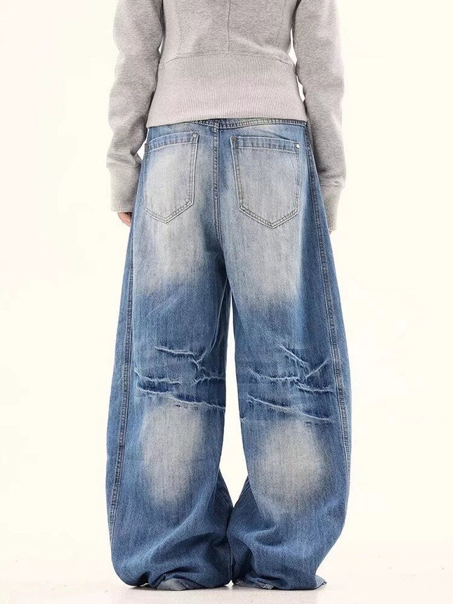 Jeans Men's Spring and Summer New American Style Retro Mop Pants Loose Straight High Street Trendy Brand All-match Casual Pants Cotton