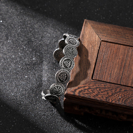 Hot-selling Nordic Viking Odin Bracelet Men's Retro Aegis Rune Norwegian Style Jewelry Bracelet Wholesale