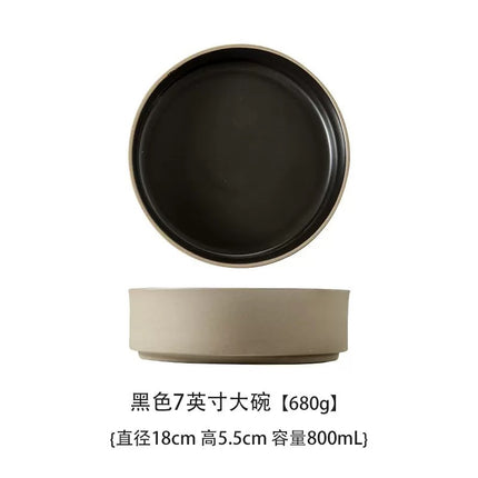 Ceramic Straight Plate Flat Bottom Deep Plate Soup Plate Japanese Seafood Plate Dish Plate Dessert Plate Nest Plate Simple Salad Bowl