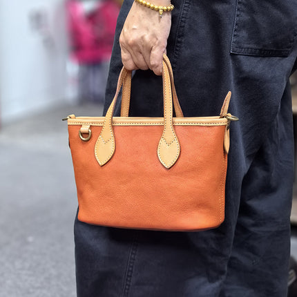 Genuine Leather Cowhide Shoulder Bag Black Brown / Sac Bandoulière Cuir Véritable Vachette Noir Marron