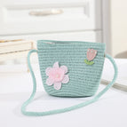 Lace flower + tulip bag green