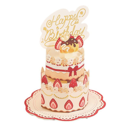 Core Mo stereo 3d cake greeting card sweet mood little girl birthday card birthday greeting card envelope suit