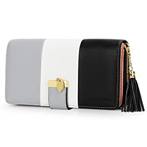 Cross-border Color-matching Women's Long Wallet Creative Leather Color-matching Large Capacity Wallet Mobile Phone Wallet