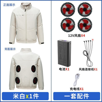 Cross-border New Smart Air-conditioning Clothing Jacket Clothes with Fan Outdoor Work Uniform Labor Protection Duty Fan Clothing