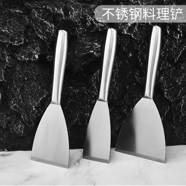 in stock Kitchen Japanese Cuisine Shovel Fried Steak Steak Grilled Shovel Stainless Steel Hollow Handle Pot Shovel Fried Teppanyaki Shovel