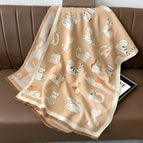 Cute loose cat camel / 180x65cm imitation cashmere