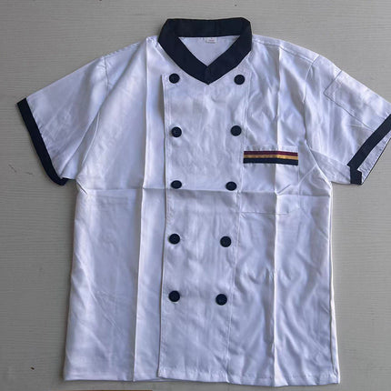 Chef Work Clothes Short-sleeved Men's Summer Breathable Restaurant Kitchen Canteen Restaurant Embroidered Word Kitchen Clothes Long-sleeved