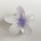 8cm white and purple heart plumeria gripper