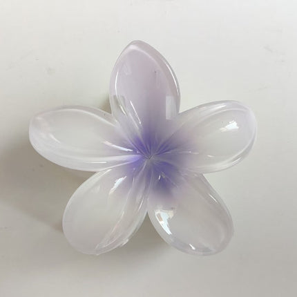 European and American Cross-Border Frosted Gradient Plumeria Hair Clip Elegant Women's Shark Clip Large Beach Hair Accessory Wholesale