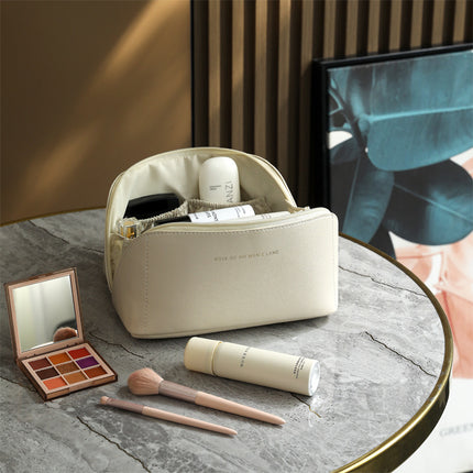 Portable Ins Advanced Sense Internet Trendy Cosmetic Bag Partition PU Pillow Bag Cosmetic Bag Large Capacity Washes Storage Bag