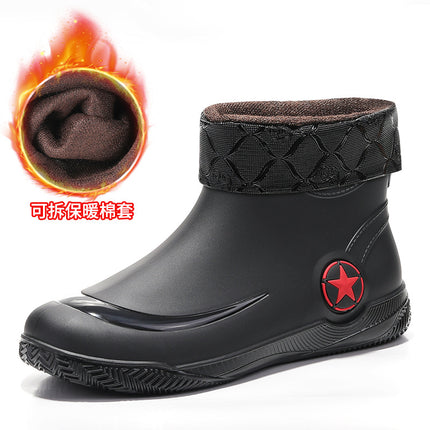 Fashion Short Rain Boots for Men and Women, Low-Cut Non-Slip Waterproof Shoes, Casual Shallow Rain Boots, Trendy Shoes, Flat Rubber Shoes Wholesale